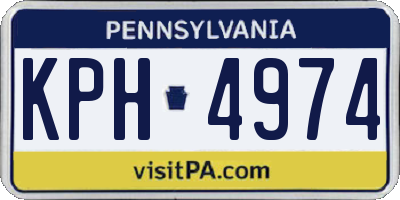 PA license plate KPH4974