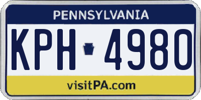PA license plate KPH4980
