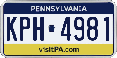 PA license plate KPH4981
