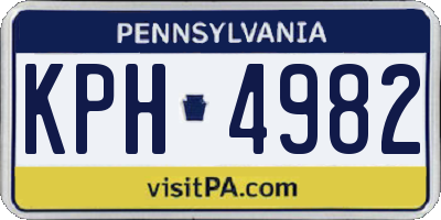 PA license plate KPH4982