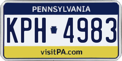 PA license plate KPH4983