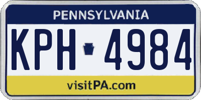 PA license plate KPH4984