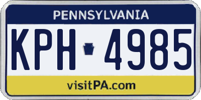 PA license plate KPH4985