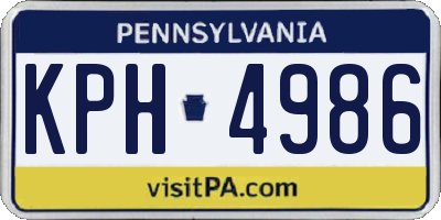 PA license plate KPH4986