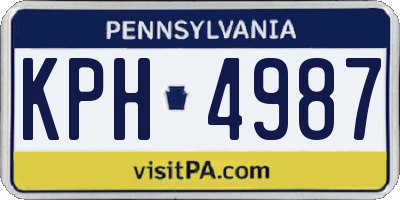 PA license plate KPH4987