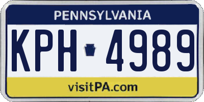 PA license plate KPH4989