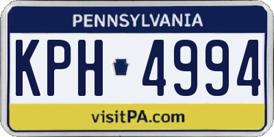 PA license plate KPH4994