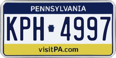 PA license plate KPH4997