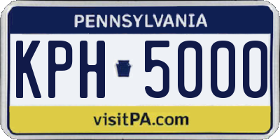 PA license plate KPH5000
