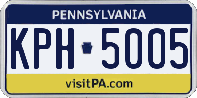 PA license plate KPH5005