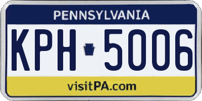 PA license plate KPH5006