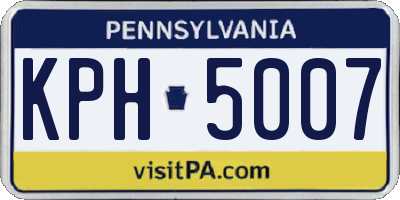 PA license plate KPH5007