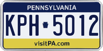 PA license plate KPH5012