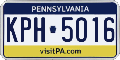 PA license plate KPH5016