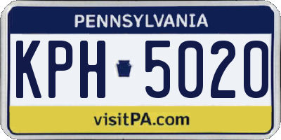PA license plate KPH5020