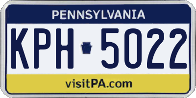 PA license plate KPH5022