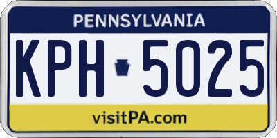 PA license plate KPH5025