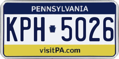 PA license plate KPH5026
