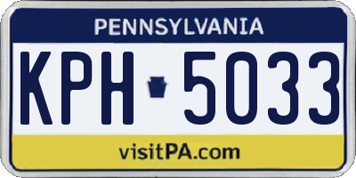 PA license plate KPH5033