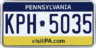 PA license plate KPH5035