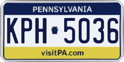 PA license plate KPH5036