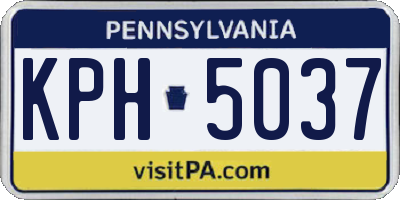 PA license plate KPH5037
