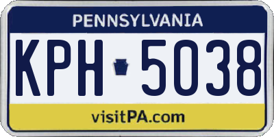 PA license plate KPH5038