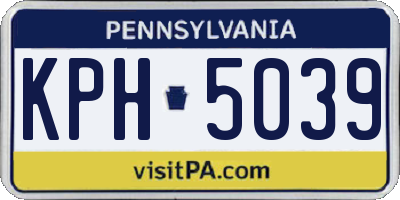 PA license plate KPH5039