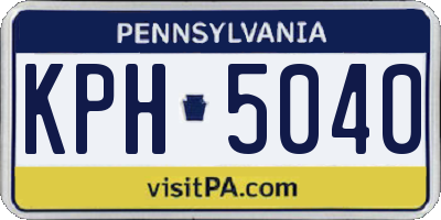 PA license plate KPH5040