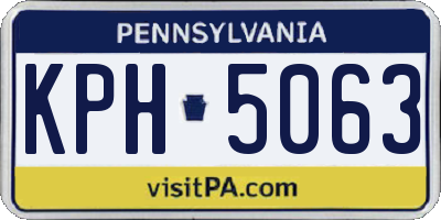 PA license plate KPH5063