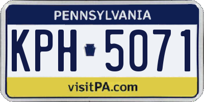 PA license plate KPH5071