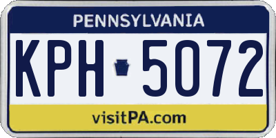 PA license plate KPH5072