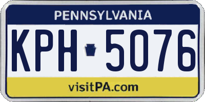 PA license plate KPH5076