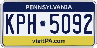 PA license plate KPH5092