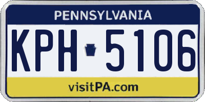 PA license plate KPH5106