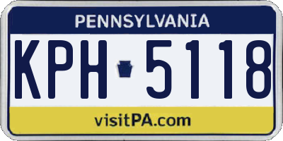 PA license plate KPH5118