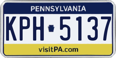 PA license plate KPH5137