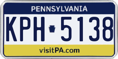PA license plate KPH5138
