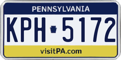 PA license plate KPH5172