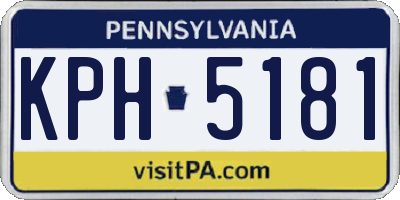 PA license plate KPH5181