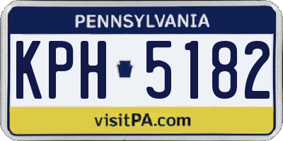 PA license plate KPH5182
