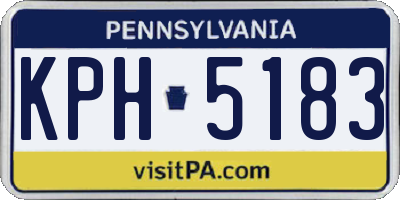 PA license plate KPH5183