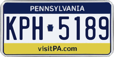 PA license plate KPH5189