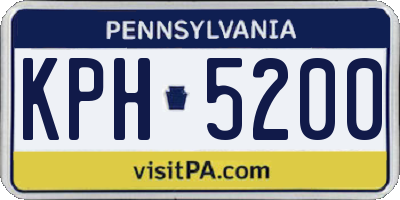 PA license plate KPH5200