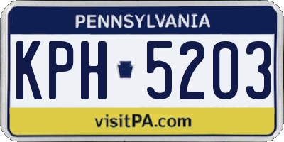 PA license plate KPH5203