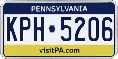 PA license plate KPH5206