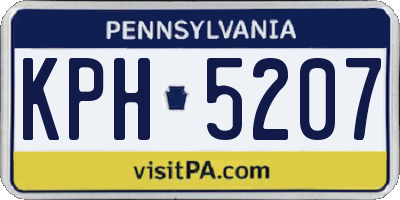 PA license plate KPH5207