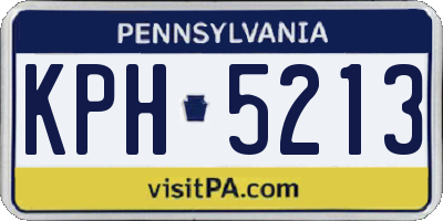 PA license plate KPH5213