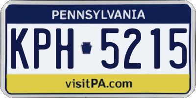 PA license plate KPH5215