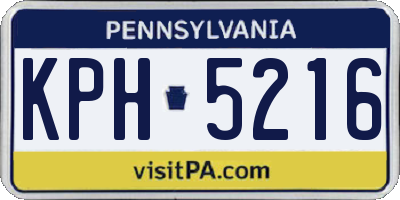 PA license plate KPH5216